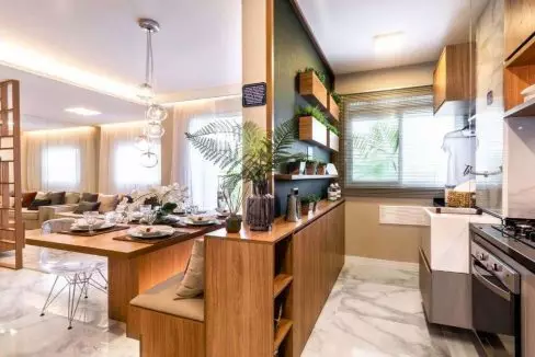 Lançamento - Uno-Tatuapé _Apartamneto-no-Tatuapé_2 Dormitórios_Decorado-sala-de-jantar-cozinha