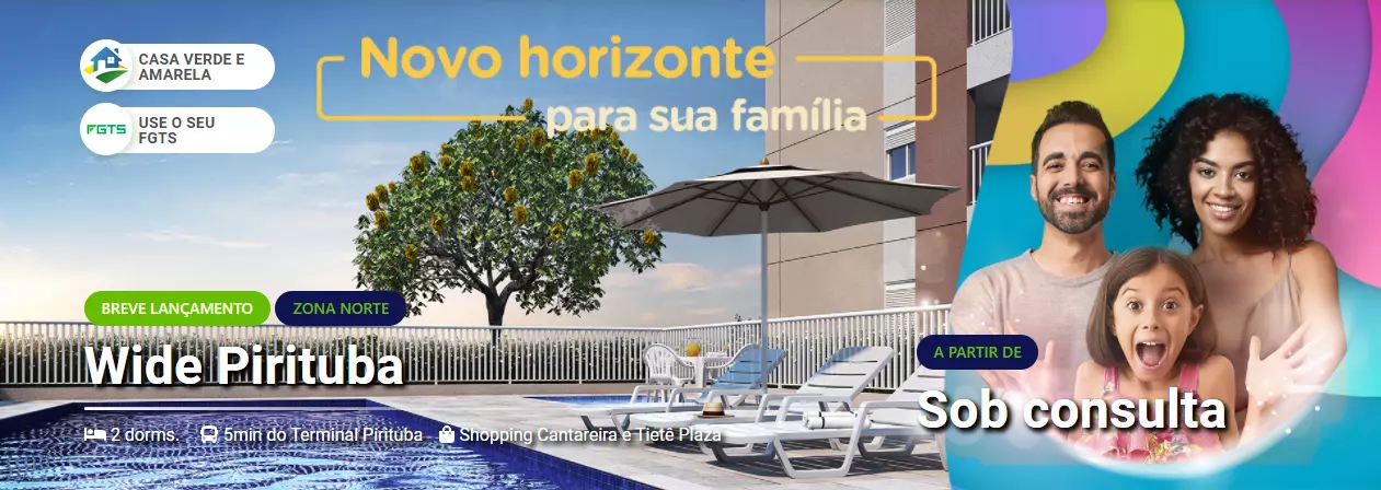 Apartamento Wide Pirituba - Lançamento de 2 dormitórios em Pirituba SP